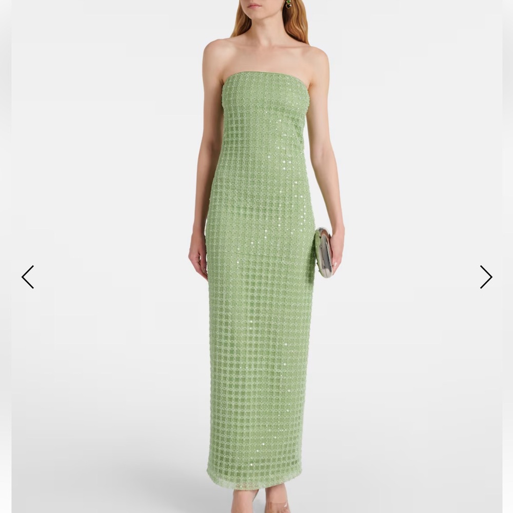 Rotate Green Strapless Dress
